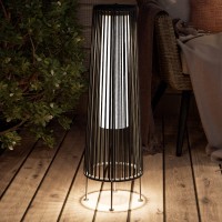 Grand Patio Outdoor Floor Solar Light 2Pack Wicker Solar Patio Lamp Waterproof Outside Solar Deck Lamp For Porch Yard Garden