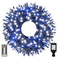 Ollny Christmas Lights, 500Led 164Ft Long Christmas Tree Lights With 8 Modes Remote Timer Ip44 Waterproof, Outdoor Christmas Lights For Tree House Yard Outside Xmas Decorations (Blue+White)