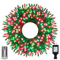 Ollny Christmas Lights, 500Led 164Ft Long Christmas Tree Lights With 8 Modes Remote Timer Ip44 Waterproof, Outdoor Christmas Lights For Tree House Yard Outside Xmas Decorations (Red+Green)