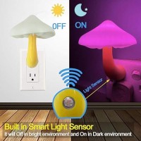 Utlk 1 Pack Plugin Led Mushroom Night Light Lamp With Dusk To Dawn Sensor Plug In Led Bed Cute Mushroom Nightlight Night Lamp