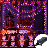 Ollny Halloween Lights Outdoor 300 Led 100Ft Orange And Purple Halloween Decorations With 8 Modes Timer Plug In Halloween Stri