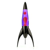 Mathmos Telstar Rocket Lava Lamp - Black Violet/Red