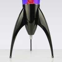 Mathmos Telstar Rocket Lava Lamp - Black Violet/Red