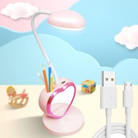 Wofifly Pink Desk Lamp For Kids ,Girls Cute Led Lamp With Usb Charging Port And Pen And Cell Phone Holder 2 Color Modes Eye Care Study Desk Lamp Suitable For Girls College Dormitory Bedroom Reading