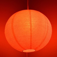 12 White Fine Line Premium Paper Lantern Pendant Cord Kit With Red Bulb S14