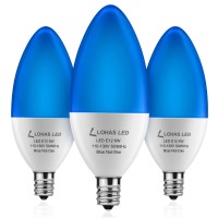 Specifications Blue E12 candelabra LED Bulb Wattage 6W Size 3796MM Voltage 110130V Dimmable Nondimmable Lumen550Lumen View Angle 240 Degree color Blue Base Type E12 candelabra Base Incandescent light Equivalent 60W