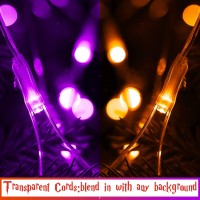 Jmexsuss Orange And Purple Halloween Net Lights Outdoor Waterproof 200 Led Connectable Color Changing Halloween Bush Lights Tra