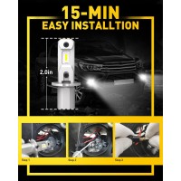 FANTELI H3 LED Bulb for Fog Lights 11 Size 600 Brighter Standard LED Fog Light Bulbs No Adapter Required 6500K White for Powersport OffRoad Use or Fog Lights Pack of 2