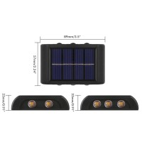 Enfudid 2 Pack Solar Wall Lights Up And Down Illuminate, Led Porch Light Outdoor Sunlight Sensor Lamp Ip65 Waterproof Modern Nordic Style Decor For Home Garden Porch Patio Decor (Warm White)