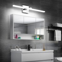 Zuzito 24In Dimmable Bathroom Vanity Light Modern Polished Chrome Led Bath Lighting Fixtures Above Mirror Cool White Light 6000K