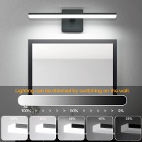 Zuzito 18In Black Bathroom Vanity Lights Modern Led Bathroom Light Fixtures Dimmable Vanity Light Acrylic Bath Wall Mount Lighting Fixture Over Mirror