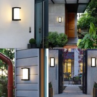 Zyi Modern Outdoor Wall Lights,18W Led Sconce Aluminum Matte Black House Light,Ip65 Waterproof For Courtyard, Garage, Terrace, Porch, Stairs (Black, With Remoter)