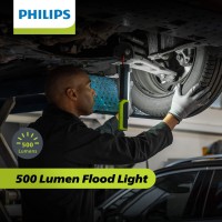 Philips Xperion 6000 Uv Pillar Rechargeable Led Work Light, 500 Lumen Professional Handheld Flashlight And Uv Leak Detection With Magnetic Base And Hanger Hook For Mechanics, Construction