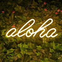 Aloha Neon Light Aloha Warm White Neon Sign For Wall Decor - 14.9