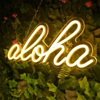 Aloha Neon Light Aloha Warm White Neon Sign For Wall Decor - 14.9