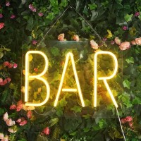 Neon Bar Signs Bar Neon Light Usb Powered Bar Neon Signs For Wall Decor Bright Led Bar Sign With Hang Chain For Home Bar Club Bistro Party Warm White