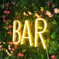 Neon Bar Signs Bar Neon Light Usb Powered Bar Neon Signs For Wall Decor Bright Led Bar Sign With Hang Chain For Home Bar Club Bistro Party Warm White