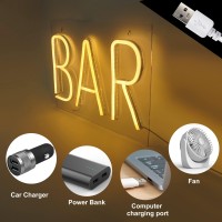 Neon Bar Signs Bar Neon Light Usb Powered Bar Neon Signs For Wall Decor Bright Led Bar Sign With Hang Chain For Home Bar Club Bistro Party Warm White