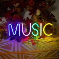 Music Neon Sign, Colorful Music Neon Light Sign, Usb Plug Led Music Neon Lights For Wall Decor, Bedroom, Kids Room,Game Room, Club, Bar, Party Decoration