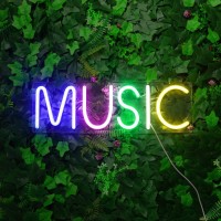 Music Neon Sign, Colorful Music Neon Light Sign, Usb Plug Led Music Neon Lights For Wall Decor, Bedroom, Kids Room,Game Room, Club, Bar, Party Decoration