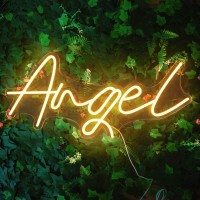 Angel Neon Light Angel Warm White Neon Sign For Wall Decor-Ideal For Home, Bedroom, Baby Room And Club Bar Party Decor