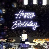 Happy Birthday Neon Sign Happy Birthday Neon Lights For Wall Decor Happy 15.7