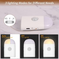 Motion Sensor Led Night Lights Warm White With Adjustable Brightness Rechargeable Battery With Hook And Stickon For Cabinet W