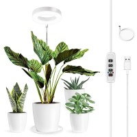 Fafagrass Grow Lights For Indoor Plants, Full Spectrum Led Halo Plant Light With Stand Height Adjustable Auto Timer, 9 Dimmable Levels 3 Colors Red Blue White Spectrum For Indoor Plants Growing