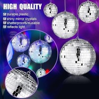 Mtlee Christmas Disco Balls Ornaments Hanging Mini Mirror Disco Balls With Rope Different Size Cake Topper Bulk Disco Themed Par