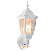 Fudesy Outdoor Wall Light Dusk To Dawn Porch Sensor Light White Plastic Anticorrosion With Led Edison Filament Bulb Exterior