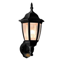 Fudesy Outdoor Wall Light Dusk To Dawn Porch Sensor Light Black Plastic Anticorrosion With Led Edison Filament Bulb Exterior