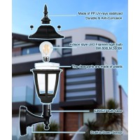 Fudesy Outdoor Wall Light Dusk To Dawn Porch Sensor Light Black Plastic Anticorrosion With Led Edison Filament Bulb Exterior