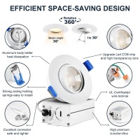 Sublimation 4 Packs 3 Inch Gimbal Led Recessed Light With Junction Box 10W Waterproof Recessed Lights For Shower 3 Colors Adjust