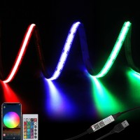 Usb Rgb Cob Led Strip Lights 492Ft 5V Color Changing Strip Light Smart Light Strips App Control Music Sync Led Light Strip Mu