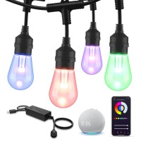 Xmcosy+ Smart Outdoor String Lights, 72.5Ft Rgb Patio Lights Led String Lights Outdoor, App & Wifi Control, Color Changing String Lights With Dimmable 22 Led Bulbs, Works With Alexa Ip65 Waterproof