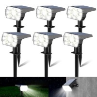 Kaxiida Solar Spot Lights Outdoor Waterproof, 3 Lighting Modes Solar Landscape Lights For Outside, 56Led Solar Powered Lights Dusk To Dawn Pack Of 6