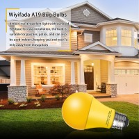 Wiyifada Led Bug Light Bulbs Outdoor 2 Pack,Dimmable 9W Amber Yellow Bug Light Bulbs Replace Up To 60W, A19 Bug Lights For Outside, Bedroom, Hallway Porch Light,2 Pack