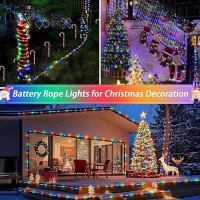 Jmexsuss 2 Pack Battery Operated Rope Lights Outdoor Waterproof Total 200Led 66Ft 8 Moderemote Battery Powered Christmas Strin