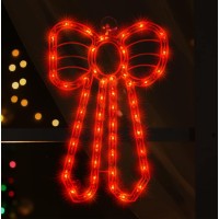 Justpro Christmas Window Silhouette Lights Lighted Bow Double Sided Decorations With 50 Count Incandescent Mini Light For Holi