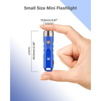 Rovyvon Aurora A1 G3 Usb C Rechargeable Keychain Edc Flashlight, 650 High Lumens Super Bright Pocket Mini Flashlight With Clip For Camping, Hiking, Emergencies(Blue)