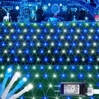 Heyfuni 192 Led Net Lights Outdoor Mesh Lights 8 Modes Net Lights For Bushes Plug In Waterproof Christmas Net String Lights For