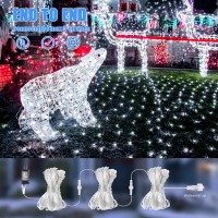 Heyfuni 192 Led Net Lights Outdoor Mesh Lights 8 Modes Net Lights For Bushes Plug In Waterproof Christmas Net String Lights For