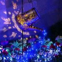 Yjfwal Watering Can With Lights Solar Garden Lights With Fairy Butterfly Decor Star Shower Art Hanging Waterfall Lights Outdoor