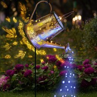 Yjfwal Solar Watering Can With Lights Unique Gifts For Mom Grandma Women Birthday Waterproof Gardening Gifts Watering Can With