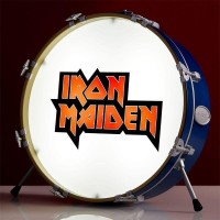 Numskull Iron Maiden Logo 3D Drum Lamp - Desk Lamp For Bedroom, Office, Home, Study, Work - Official Iron Maiden Merchandise