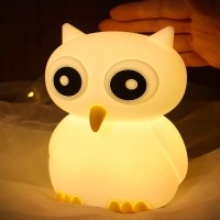 Zklili Night Light For Kids, Owl Lamp Cute Lamp, 7 Colors Night Light For Kids Room, Kawaii Room Decor Teen Girl, Nursery Light For Toddler Baby