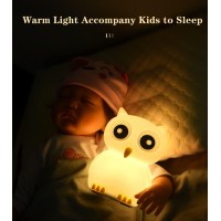 Zklili Night Light For Kids, Owl Lamp Cute Lamp, 7 Colors Night Light For Kids Room, Kawaii Room Decor Teen Girl, Nursery Light For Toddler Baby