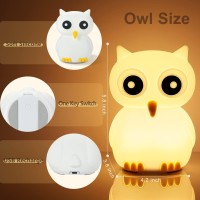 Zklili Night Light For Kids, Owl Lamp Cute Lamp, 7 Colors Night Light For Kids Room, Kawaii Room Decor Teen Girl, Nursery Light For Toddler Baby