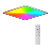 Blnan Rgb Ceiling Light With Remote Control, 12 Inch 3000K-6500K Dimmable Led Flush Mount Ceiling Light Fixture, Square Color Changing Hardwired Lamp For Bedroom Living Room Kid Room Party