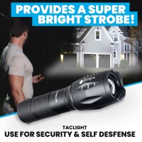 Bell+Howell Taclight Tactical Flashlights High Lumens, 3 Pack Zoomable Waterproof Flashlight, Led Flashlight, Heavy Duty Flashlight, Camping Flashlight & Emergency Flashlight As Seen On Tv